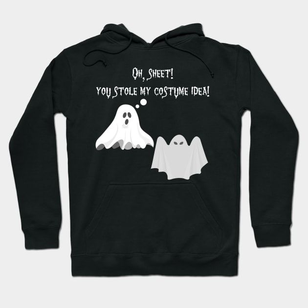 Funny Ghost Sheet Pun T-Shirt Punny Halloween Gift Hoodie by AmbersDesignsCo